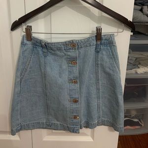Denim mini skirt with buttons